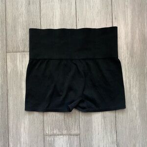 Colsie High-Waist Black Women's Biker Ribbed Workout Shorts